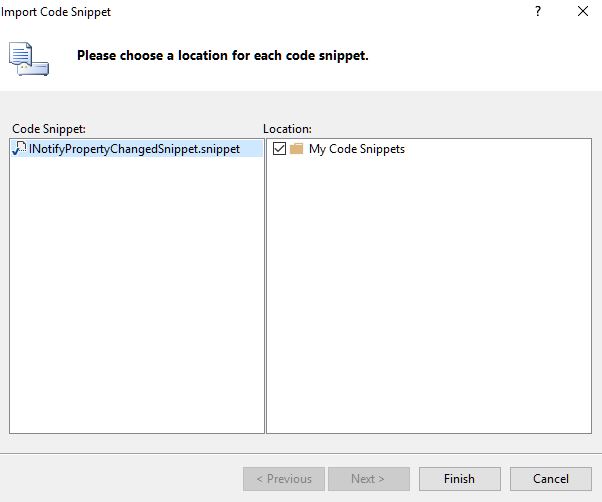 Shows the Code Snippets Manager Import Dialog.