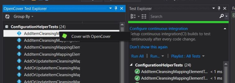 Cover with OpenCover Context Menu Option.