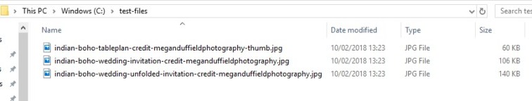Test Files ready for upload.