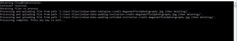 Test Upload Application Running.