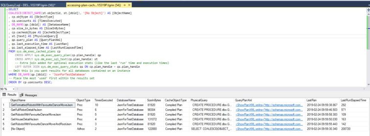 Querying Cached Plans.