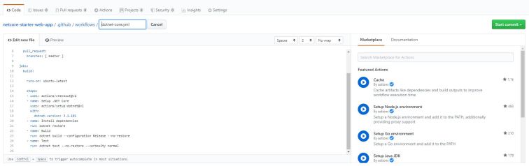 Configuring an Action